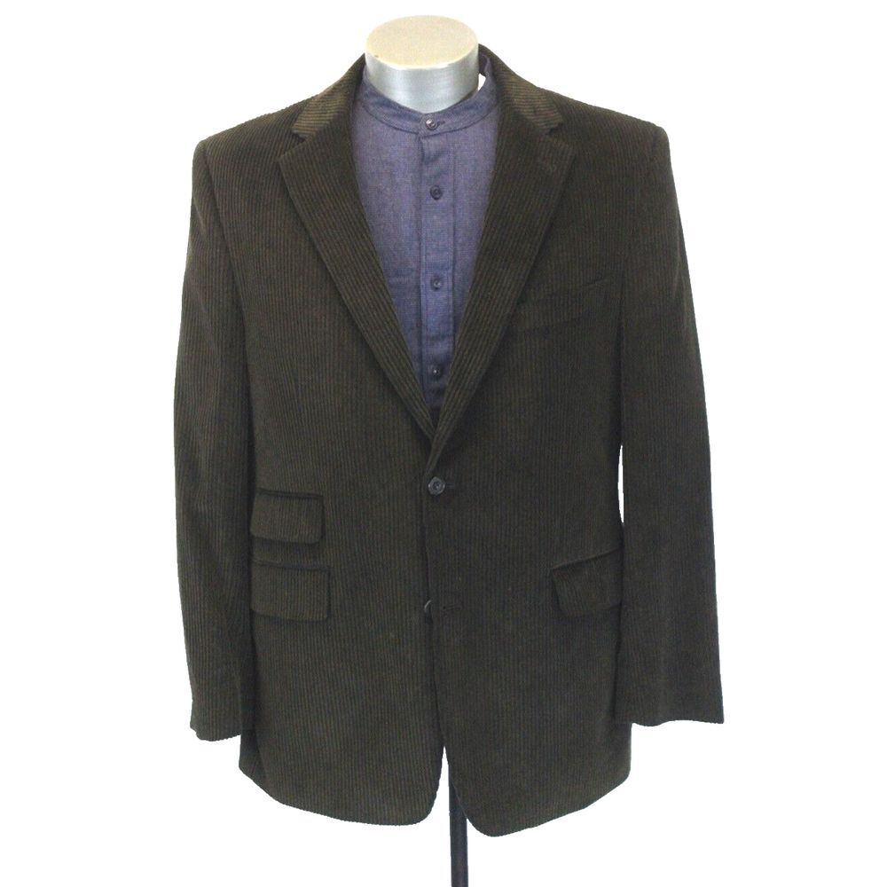 mens dark brown Daniel Hechter corduroy cord blazer jacket sport suit coat 44‎ R